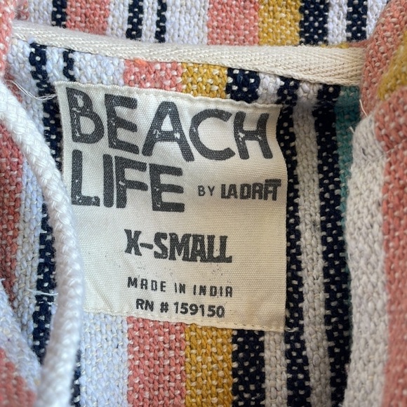 BEACHLIFE cotton long sleeve striped cover up top women’s size XS - Picture 7 of 8